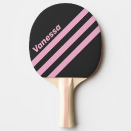 Retro Pink Night Three Angled Striping with Name Tischtennis Schläger