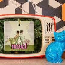 Retro Pink Noel Message Custom Photo