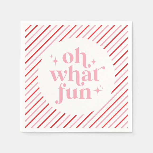 Retro Pink Oh, was Spaß Serviette (Vorderseite)