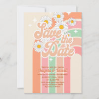 Retro Pink Orange Regenbogen Hochzeit speichern da