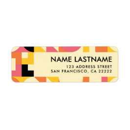 Retro Pink Orange Yellow Black Rücksendeadresse
