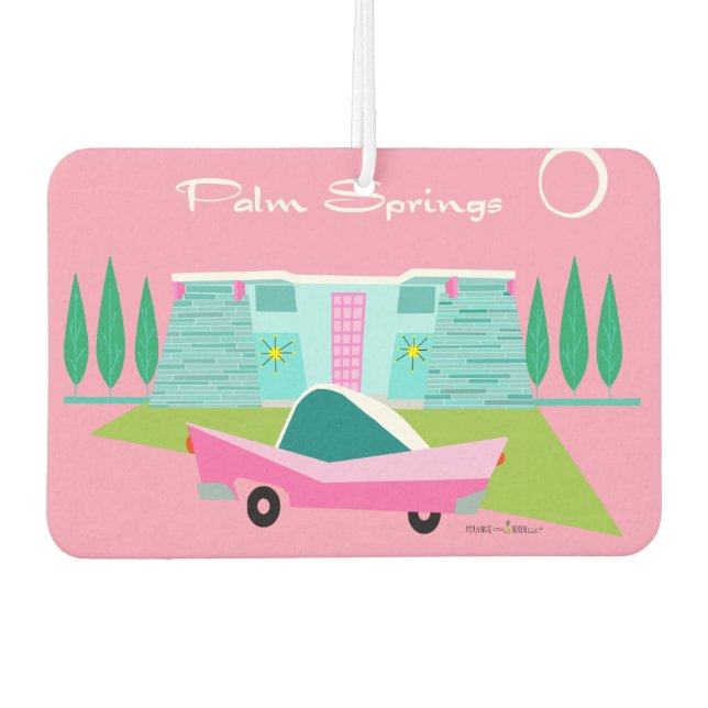 Retro Pink Palm Springs Air Freshener Autolufterfrischer (Vorderseite)