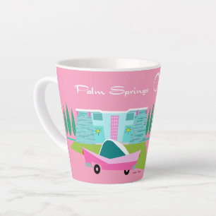 Retro Pink Palm Springs Latte Tasse