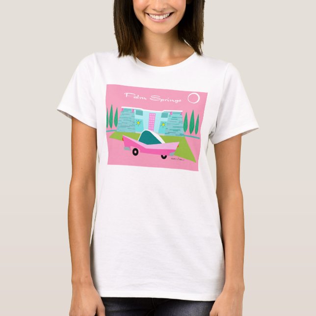 Retro Pink Palm Springs T - Shirt (Vorderseite)