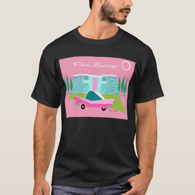 Retro Pink Palm Springs T - Shirt (Vorderseite)