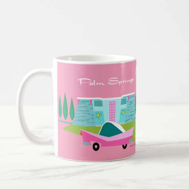 Retro Pink Palm Springs Tasse (Links)