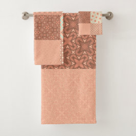 Retro Pink Patchwork Badhandtuch Set