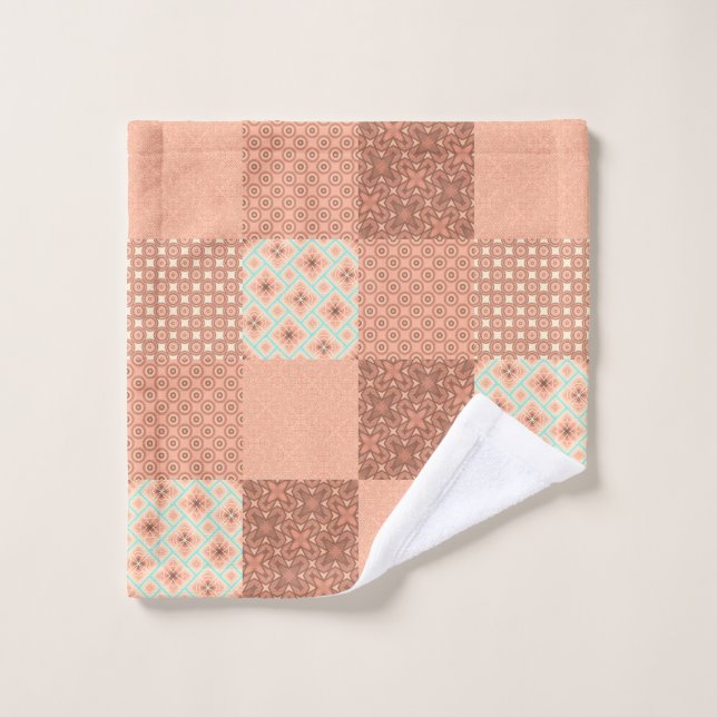 Retro Pink Patchwork Waschlappen (Waschlappen)