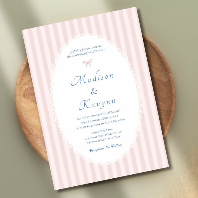 Retro Pink Personalisierte Hochzeit  Einladung (Von Creator hochgeladen)