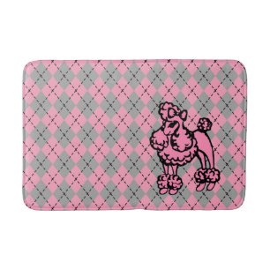 Retro Pink Poodle Bad Rug Badematte