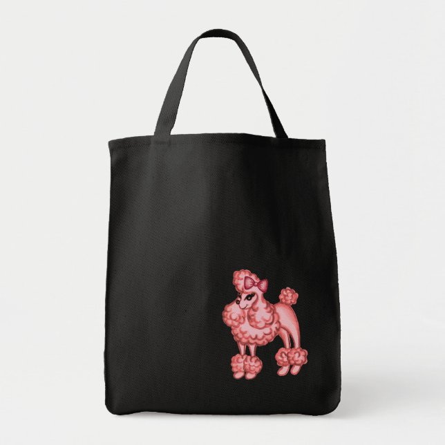 Retro Pink Poodle Beutel Tragetasche (Vorne)