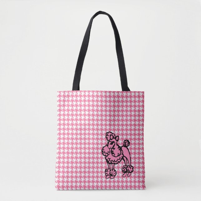 Retro Pink Poodle Reiseetto-Beutel (Vorderseite)