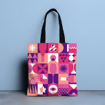 Retro Pink Purple Wine Bauhaus Pattern<br><div class="desc">Retro Pink Purple Wine Bauhaus Pattern Tote Bags features a vintage wine pattern in pink,  purple and white. Perfect gifts for wine lovers for birthdays,  celebrations,  thank you gifts,  staff,  Christmas and holiday gifts. Created by Evco Studio www.zazzle.com/store/evcostudio</div>