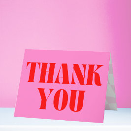 Retro Pink Red Bold Typografie Dankeskarte
