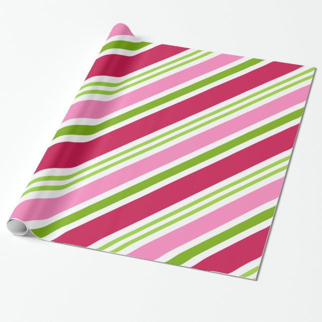 Retro Pink Red Candy Weihnachtswrapping Paper Geschenkpapier (Ungerollt)