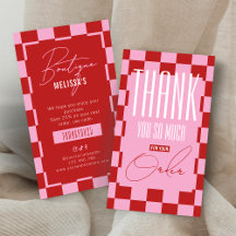Retro Pink & Red Geschäft Danke Rabatt