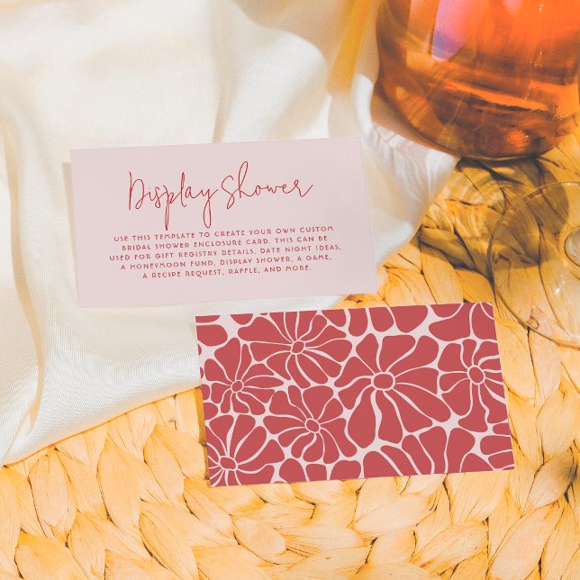 Retro Pink & Red Groovy Bridal Brunch Begleitkarte (Von Creator hochgeladen)