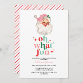 Retro Pink Santa oh was Spaß Baby Dusche Einladung