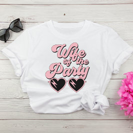 Retro Pink Script-Ehefrau des Party Bachelorette T-Shirt