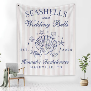 Retro Pink Seashells & Wedding Bachelorette Fleecedecke