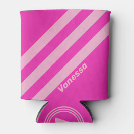 Retro Pink Sky Drei Streifen mit Namen Dosenkühler