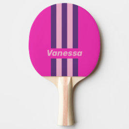 Retro Pink Sky Pin Stripes with Name Tischtennis Schläger