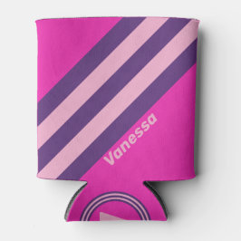 Retro Pink Sky Stripes with Name Dosenkühler
