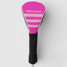 Retro Pink Sky Three Across Streifen mit Namen Golf Headcover