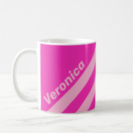Retro Pink Sky Three Stripes with Name Kaffeetasse