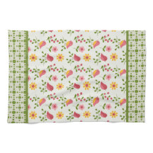 Retro Pink Spring Birds Panel