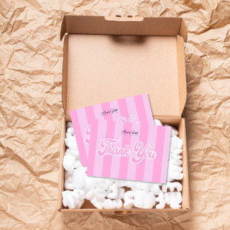 Retro Pink Streifen Danke Karte