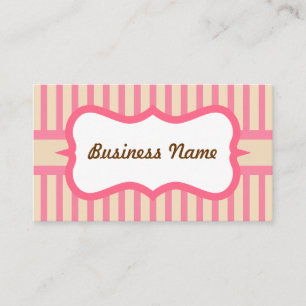 Retro Pink Strip Business Card Visitenkarte