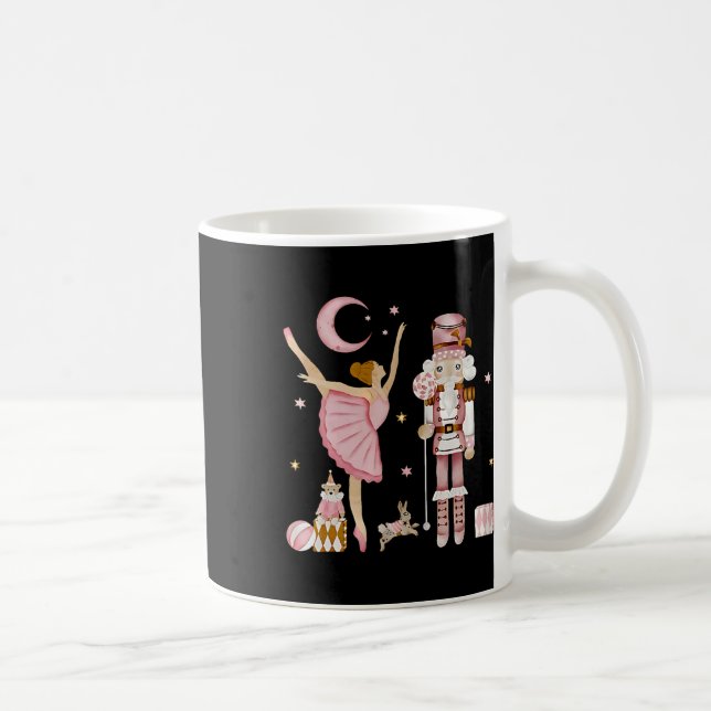 Retro Pink Sugar Plum Fairy Nutcracker Weihnachten Kaffeetasse (Rechts)