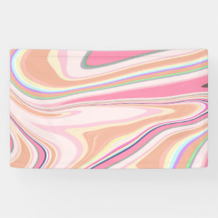 Retro Pink Swirl Liquid Painting Ästhetische Gesta Banner