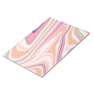 Retro Pink Swirl Liquid Painting Ästhetische Gesta Notizblock