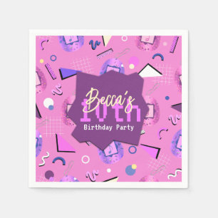 Retro Pink Tamagotchi Geburtstag Serviette