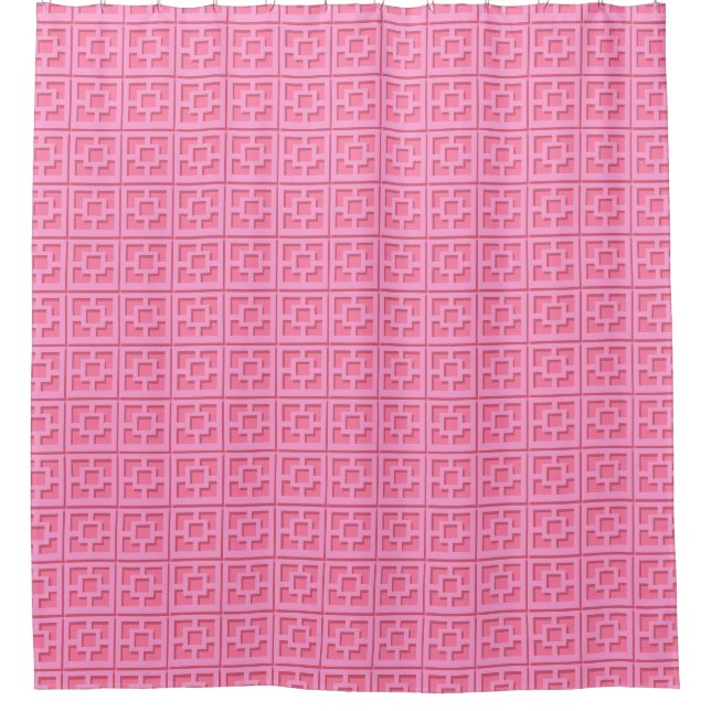 Retro Pink Trellis Duschvorhang (Vorderseite)
