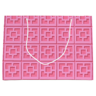 Retro Pink Trellis Geschenktasche Große Geschenktüte