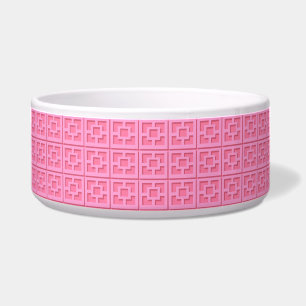 Retro Pink Trellis Keramik Pet Bowl Napf