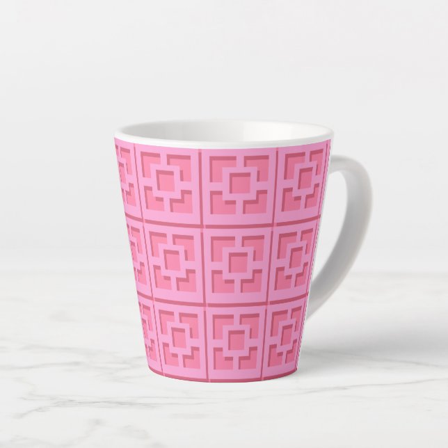Retro Pink Trellis Latte-Tasse Milchtasse (Rechte Ecke)