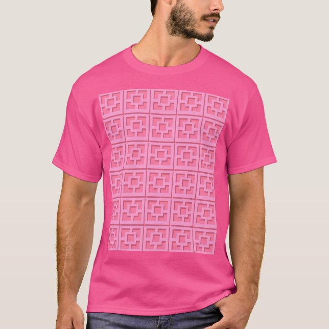 Retro Pink Trellis T - Shirt (Vorderseite)