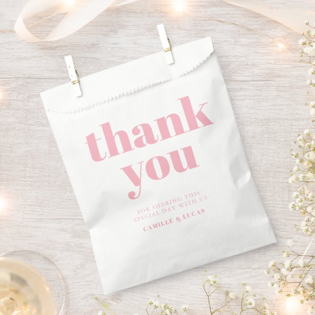 Retro Pink trendige Gastgeschenk Hochzeit Tasche Geschenktütchen (Ausgeschnitten)