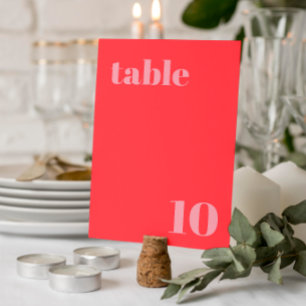 Retro Pink Trendy Wedding Tischnummer
