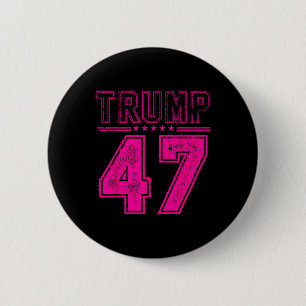 Retro Pink Trump 47 Präsident USA Flag für Trump Button