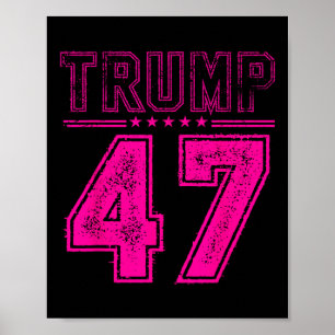 Retro Pink Trump 47 Präsident USA Flag für Trump Poster