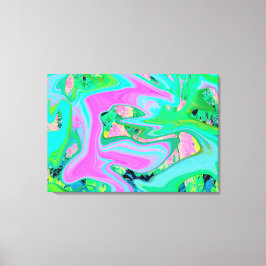 Retro Pink und Light Blue Liquide Art auf Hydrange Leinwanddruck