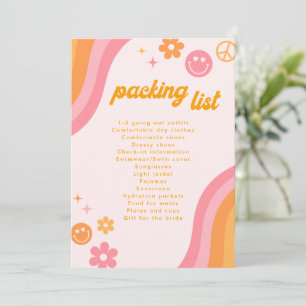 Retro-Pink- und Orange-Verpackungsliste Einladung