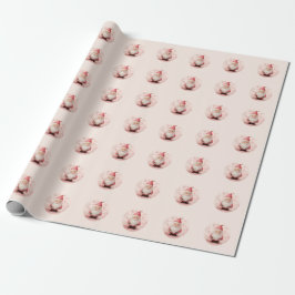 Retro Pink Weihnachtsmann Geschenkpapier
