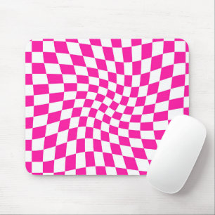 Retro Pink Weiße, verschliffene Karos Gestell Dorm Mousepad