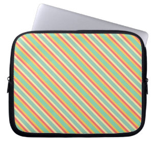 Retro Pink Yellow Green Blue Streifen Laptopschutzhülle